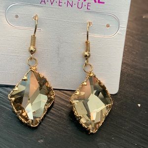 Bronze stone drop earrings